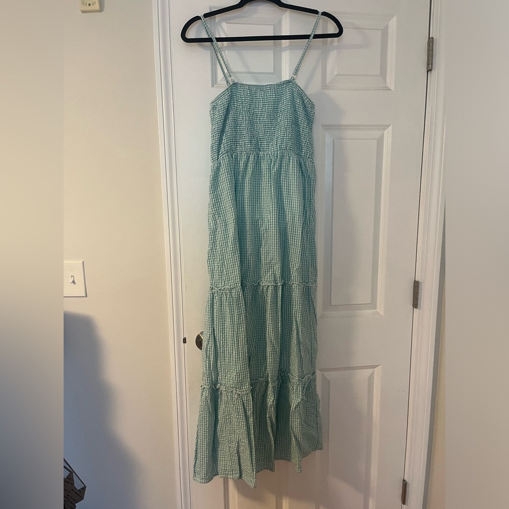 Light Blue Gingham Maxi dress